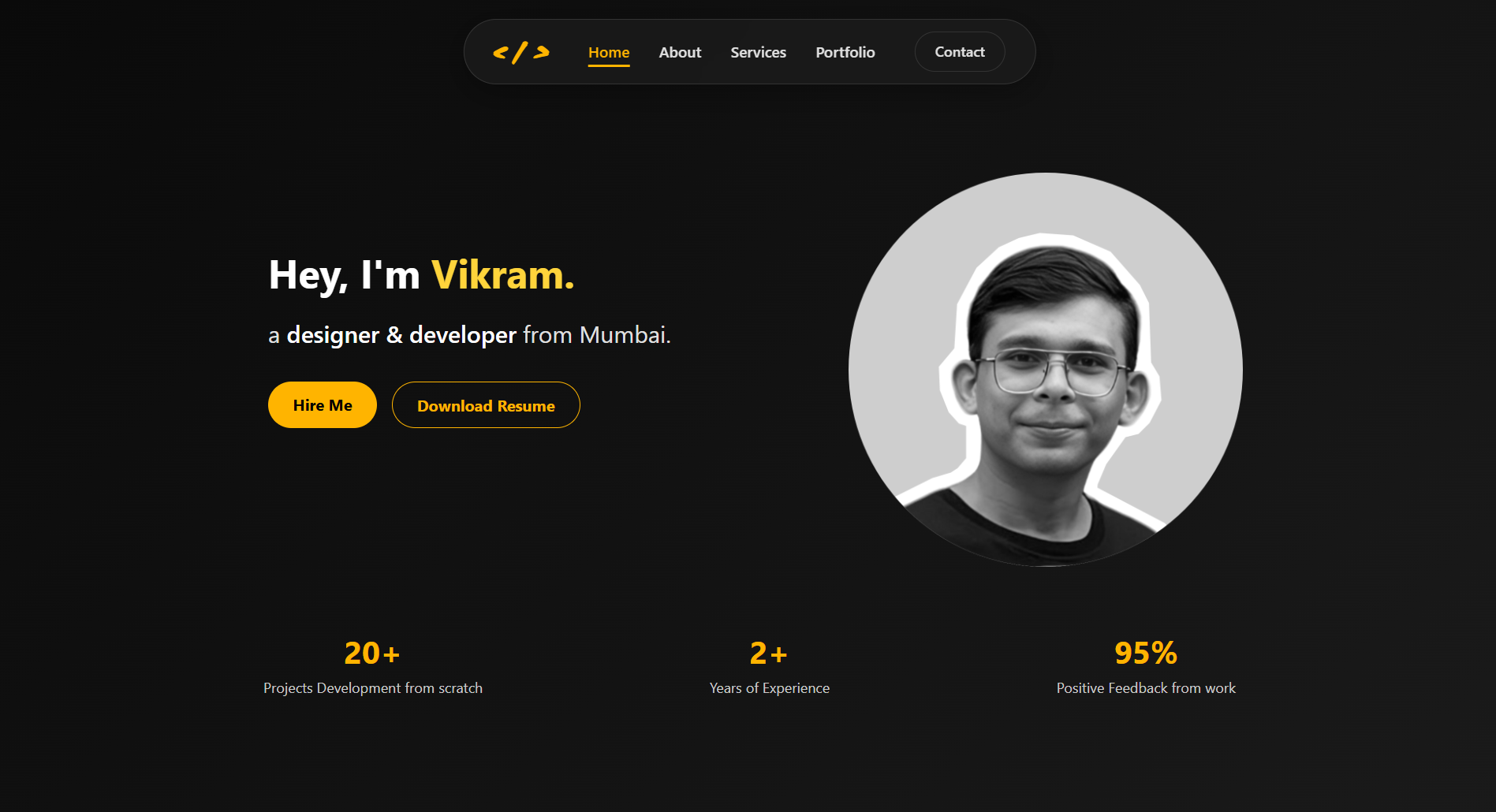 Personal Portfolio project preview